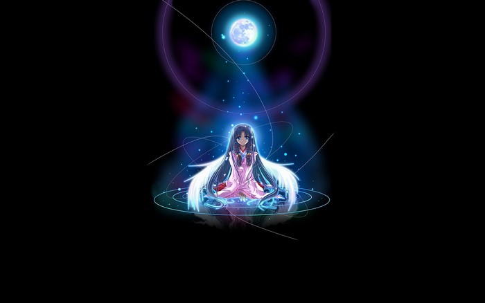 Kanna from Air meditating under the moon
