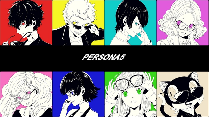 Persona 5 characters in colorful panels