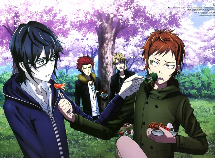 K Characters Having a Picnic Under a Cherry Blossom Tree