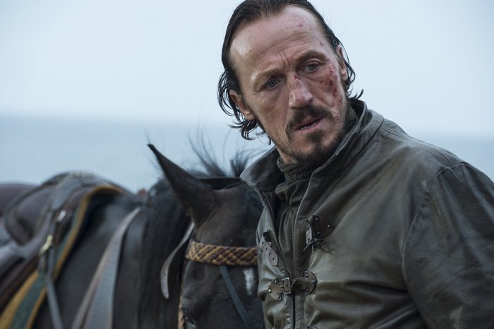 Bronn from Game of Thrones with a horse