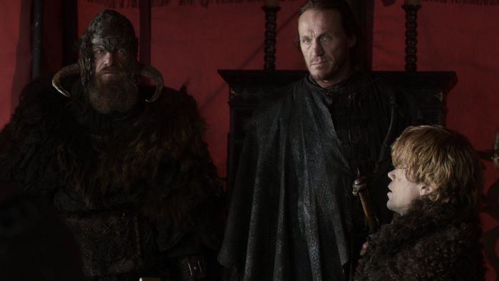 Bronn from Game of Thrones with two men