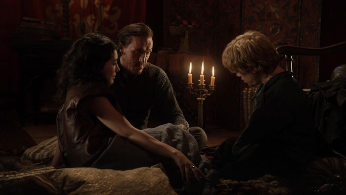 Bronn from Game of Thrones with two other people