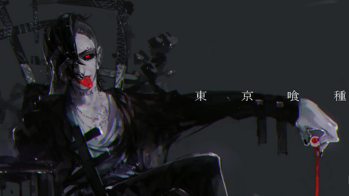 Uta from Tokyo Ghoul with blood