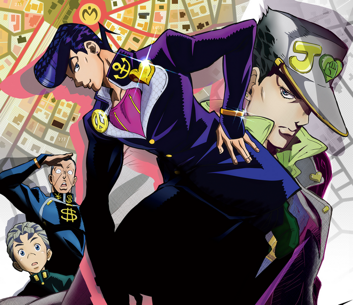 Josuke Higashikata and Jotaro Kujo from JoJo's Bizarre Adventure
