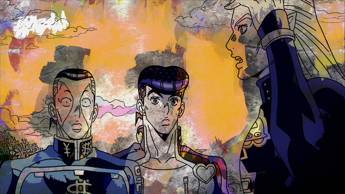 Okuyasu Nijimura and Josuke Higashikata from JoJo's Bizarre Adventure