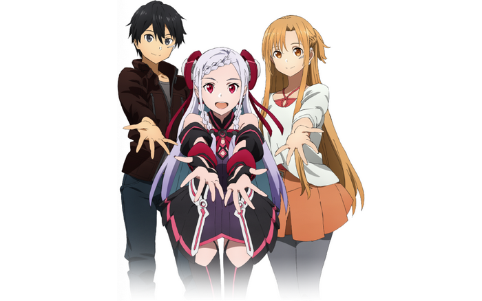 Kirito, Yuna, and Asuna from Sword Art Online