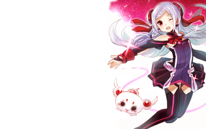 Yuna from Sword Art Online with a creature