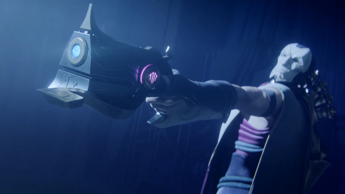 Jhin from League of Legends holding a gun