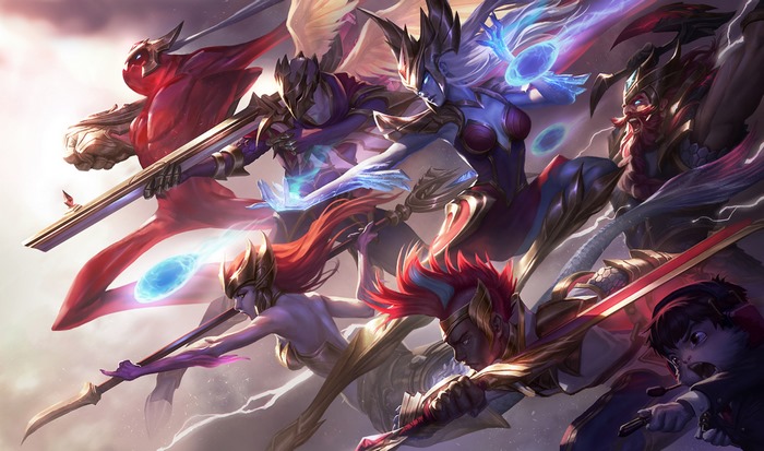 League of Legends champions in battle