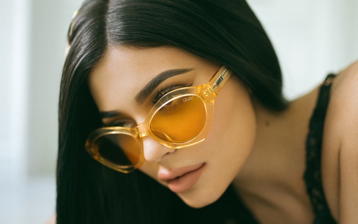 Kylie Jenner wearing Quay sunglasses