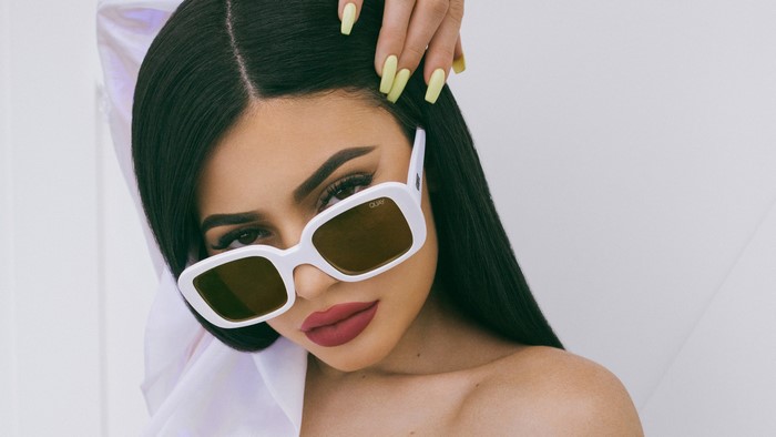 Kylie Jenner wearing Quay sunglasses