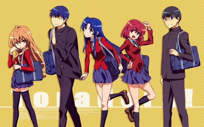 Toradora! characters Ryuuji Takasu Taiga Aisaka Minori Kushieda Ami Kawashima Yusuke Kitamura