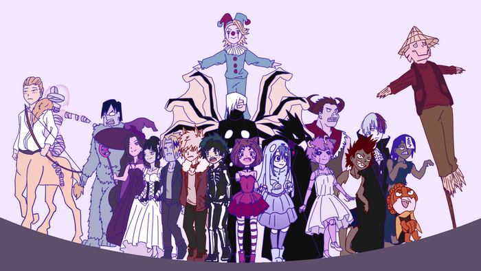 My Hero Academia characters in Halloween costumes