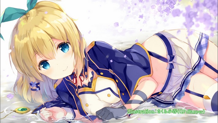 Rumia Tingel lying in water with flowers