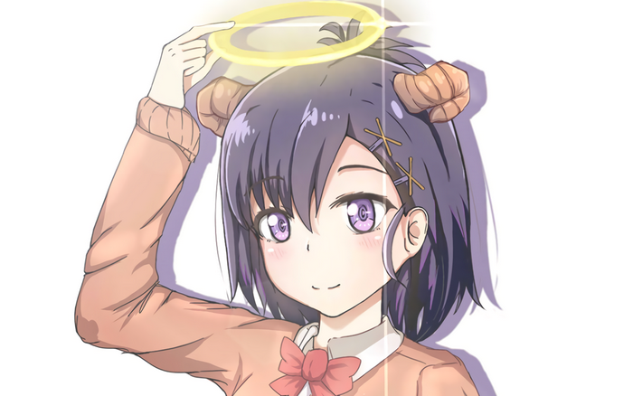 Tsukinose April with Halo and Horns