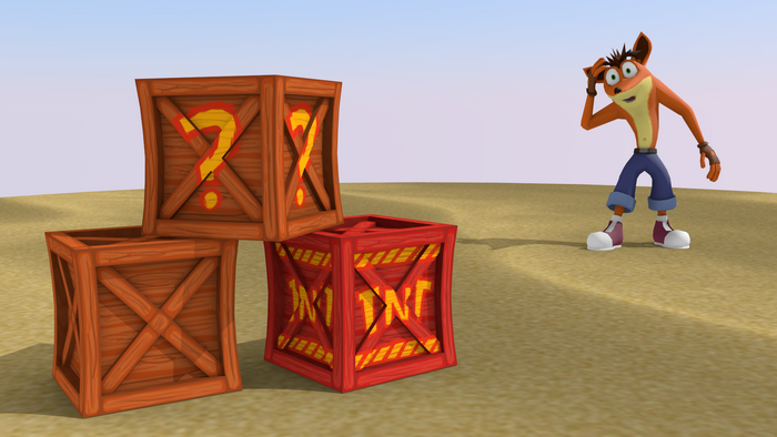 Crash Bandicoot with crates