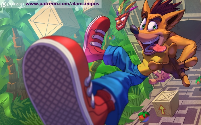 Crash Bandicoot in a jungle setting