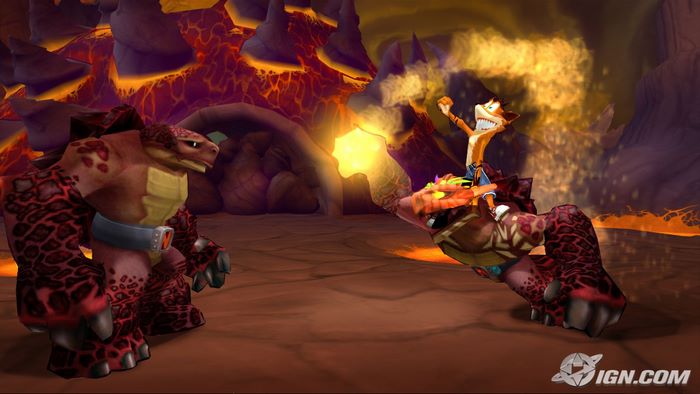 Crash Bandicoot in a volcanic cave