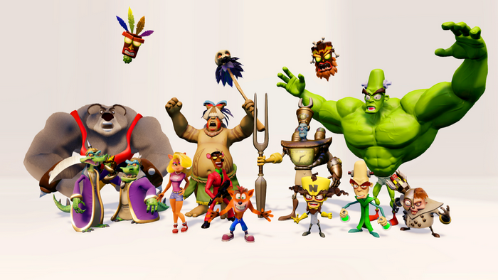 Crash Bandicoot characters group shot