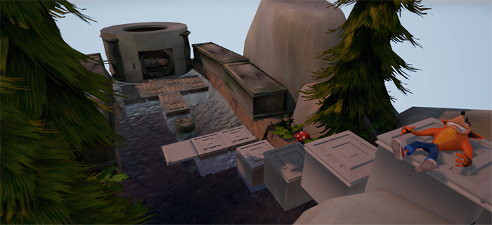 Crash Bandicoot on a platform