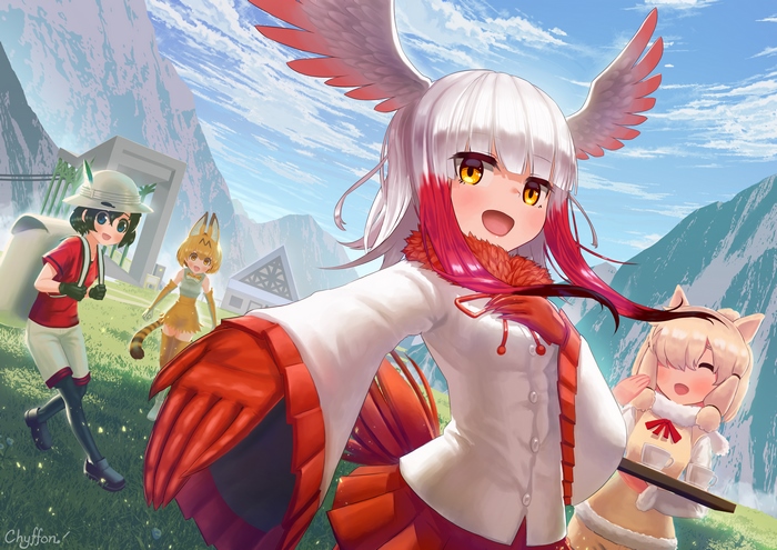 Serval and friends in Kemono Friends