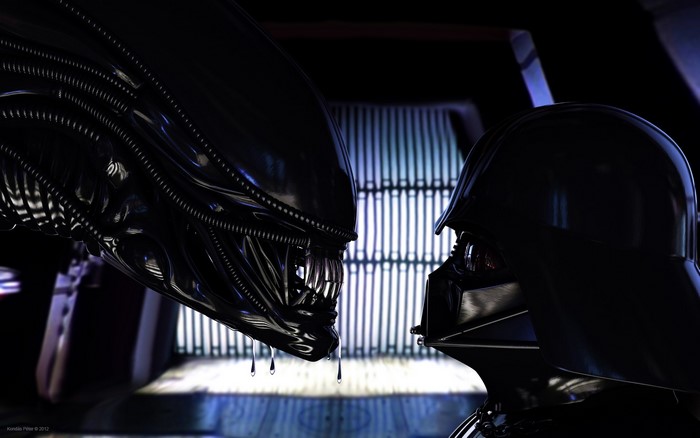 Xenomorph and Darth Vader face off