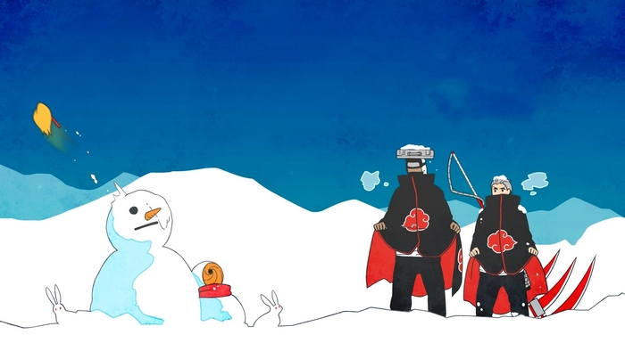 Kakuzu and Hidan from Naruto in the snow