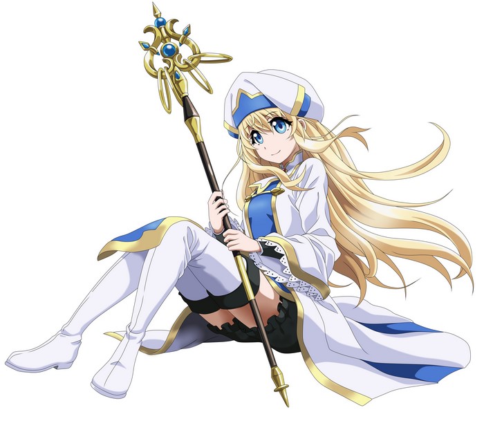 Priestess from Goblin Slayer holding a staff