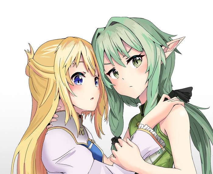 Priestess and Elf from Goblin Slayer