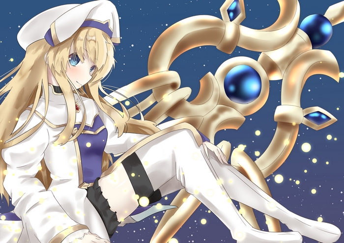 Priestess from Goblin Slayer with a staff