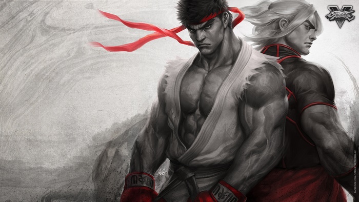 Ryu and Ash from Street Fighter V