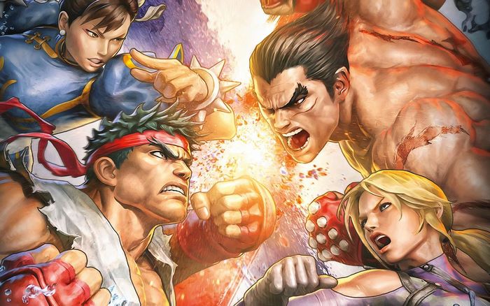 Ryu, Chun-Li, Kazuya, and Nina from Street Fighter and Tekken