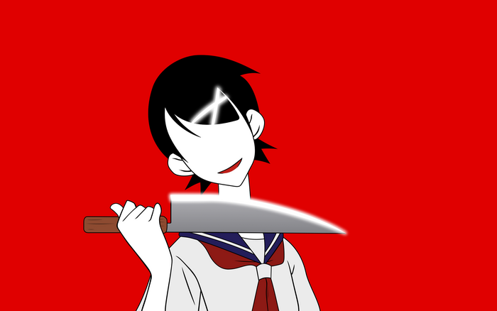 Kafuka Fuura with a knife