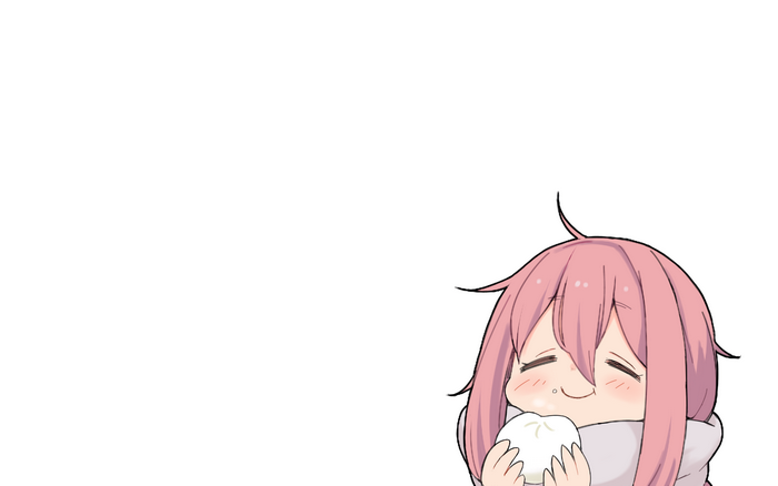 Nadeshiko Kagamihara eating a bun