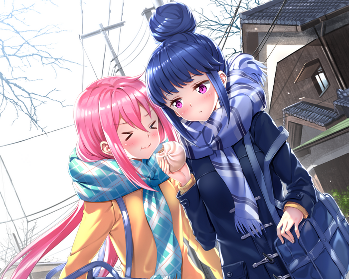 Nadeshiko Kagamihara and Rin Shima in winter