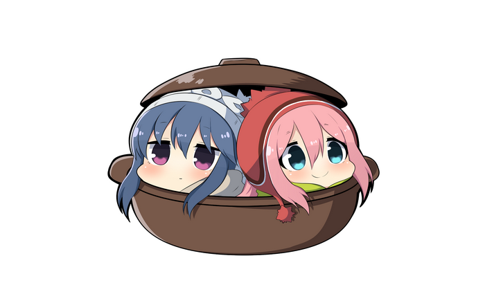 Nadeshiko Kagamihara and Rin Shima in a pot