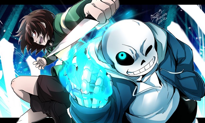 Dynamic Battle Pose of Chara from Undertale