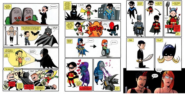 Batman and Robin comic panels