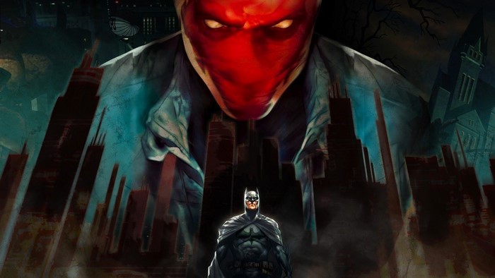 Red Hood and Batman in Gotham City