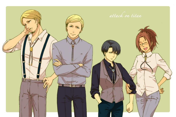 Attack on Titan characters in casual wear