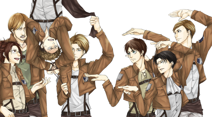 Attack on Titan characters posing