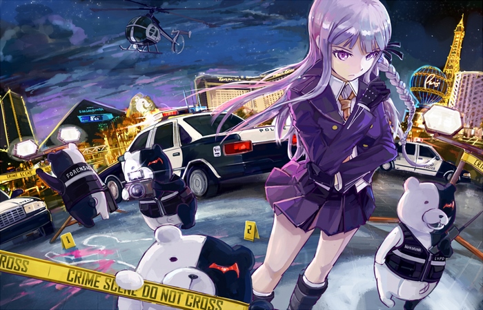 Kyoko Kirigiri at a Las Vegas Crime Scene