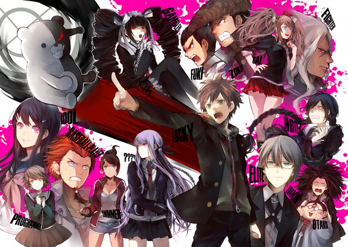 Danganronpa characters with Monokuma