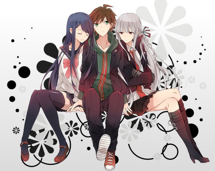 Kyoko Kirigiri and two others from Danganronpa