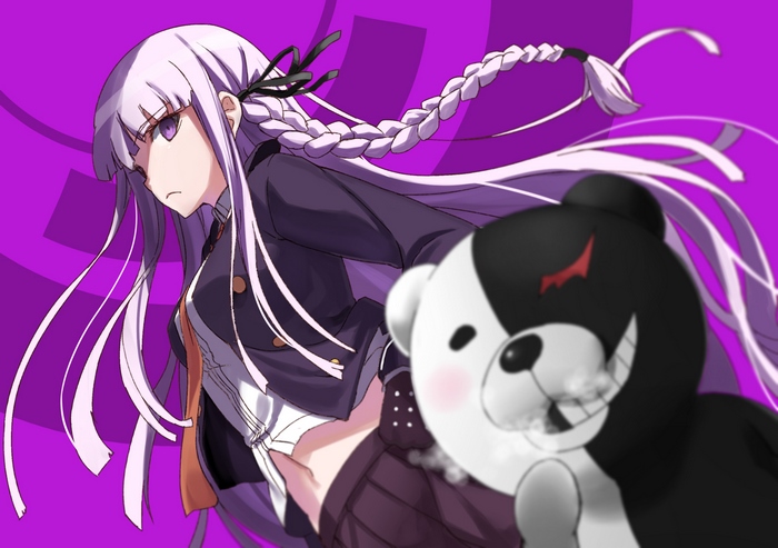Kyoko Kirigiri and Monokuma from Danganronpa
