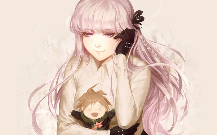 Kyoko Kirigiri from Danganronpa holding a doll