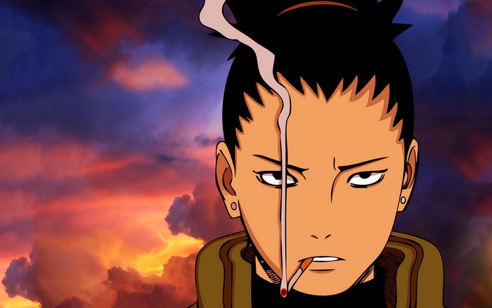 Shikamaru Nara Smoking with Intense Expression