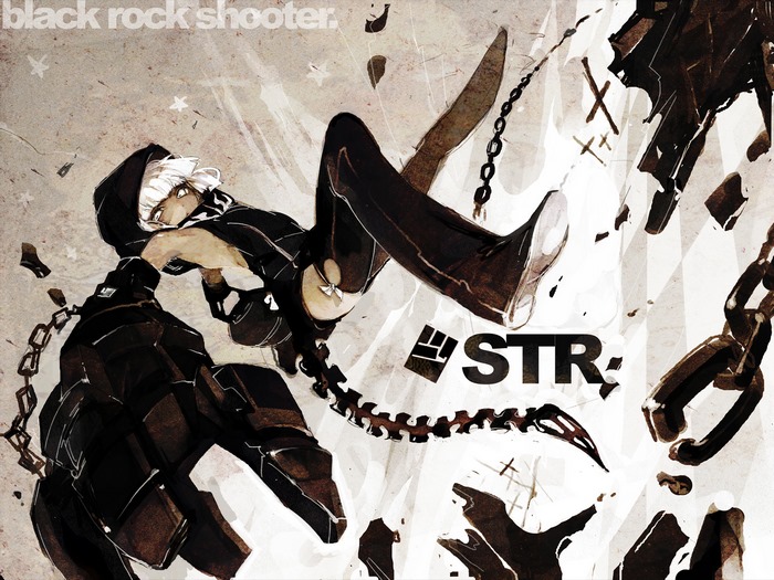 Black Rock Shooter with Strength Symbol