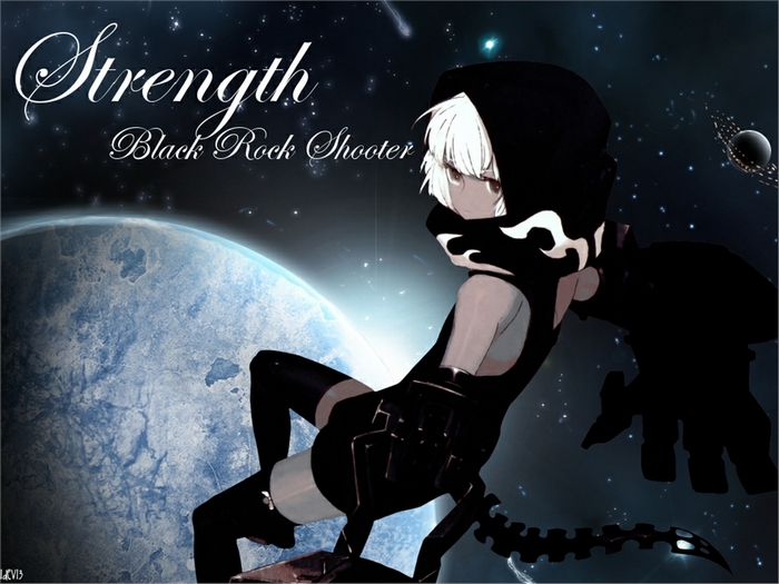 Strength Black Rock Shooter in Space