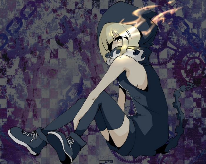 Girl with fiery hair and tail
